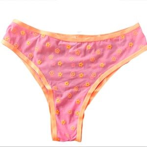 Silky Mesh High-Rise Cheeky pink outtake embroidered floral